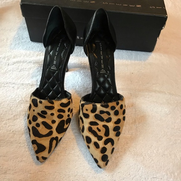 SOLD Steven Madden Vadah Real Fur Leather heels - Picture 4 of 8